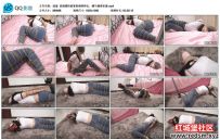 逍遥 高挑模特被丝袜套头绳索层层缠绕绑在柱子上