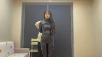 素人 皮衣皮裤12公分超高豹纹细跟女王范也逃不过紧缚之大口球口水裸足挣扎着玩
