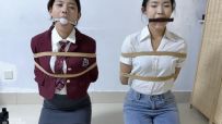 【梦川定制】双人紧缚+新桃木口伽+4.5口球+胶带紧缚效果验证