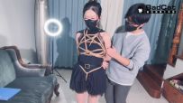 【BadCat】【老板主动要求被员工紧缚玩弄】【雪儿黑衣被捆绑紧缚玩弄 TK】