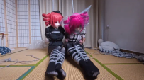 【无夜】kigurumi kig双人吊缚+捆绑呼吸控制—挠脚心