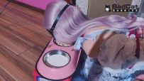 【BadCat】【洛丽塔猫娘被逼迫舔食狗盆里的食物和牛奶 外加舔香蕉】（从宠物店真实购