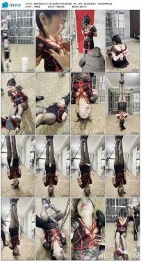 皖北绳艺 某手30w粉丝女网红倒吊滴蜡，挣扎、淫叫、黑红旗袍加黑丝、叫的是真贱啊